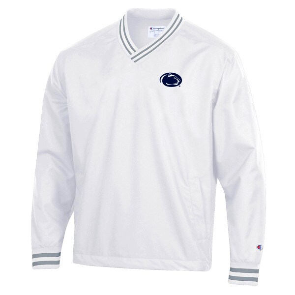 white pullover jacket with Penn State Athletic Logo on left chest